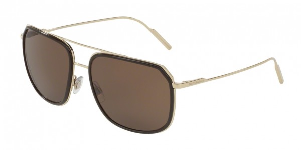 Dolce & Gabbana DG2165 488/73 Brown/Pale Gold Frame/Brown Lens, Size 58mm Sunglasses