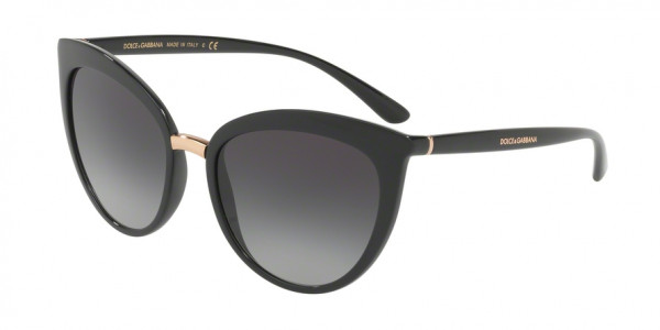 Dolce & Gabbana DG6113 501/8G Black Frame/Grey Gradient Lens, Size 55mm Sunglasses