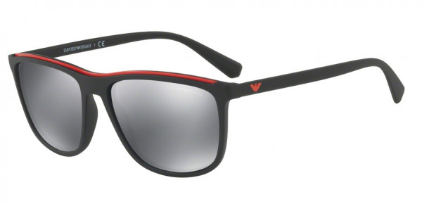 Emporio Armani EA4109F 50426G Matte Black Frame/Light Grey Mirror Black Lens, Size 58mm Sunglasses