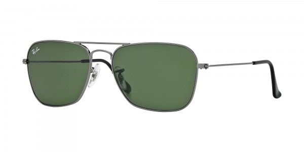Ray-Ban CARAVAN RB3136 004 Gunmetal Frame/Crystal Green Lens, Size 55mm Sunglasses