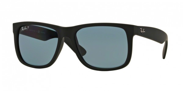 Ray-Ban JUSTIN RB4165 622/2V Black Rubber Frame/Dark Blue Polar Lens, Size 55mm Polarized Sunglasses