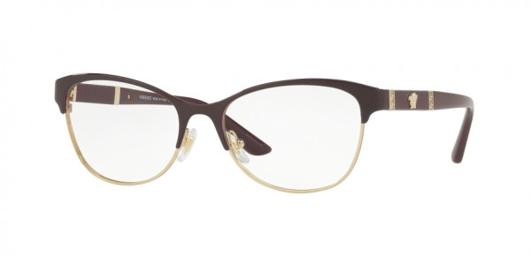 Versace VE1233Q 1418 Eggplant/Pale Gold, Size 53mm Eyeglasses