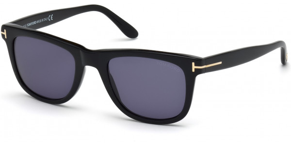 Tom Ford FT0336 01V Shiny Black Frame/Blue Lens, Size 52mm Sunglasses